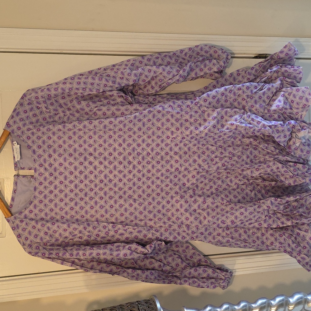 Floral Lavender Long Sleeve Dress